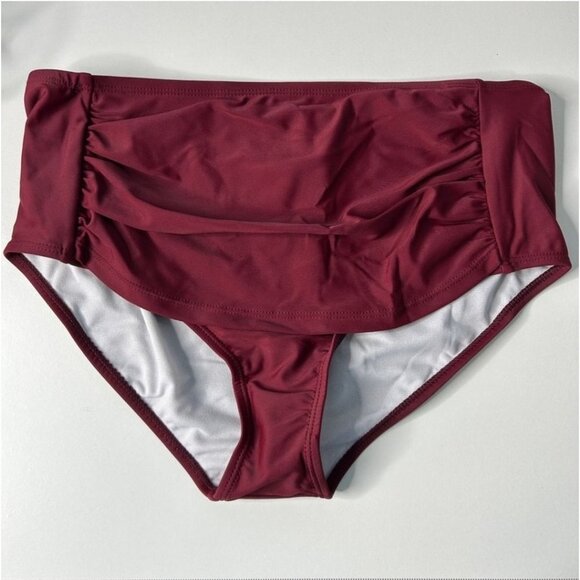 NWT 2 Piece On The Beach Burgundy Bathing Suits Size Medium and Large - Picture 5 of 6